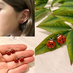 Handmade Ladybug earrings made of polymer clay